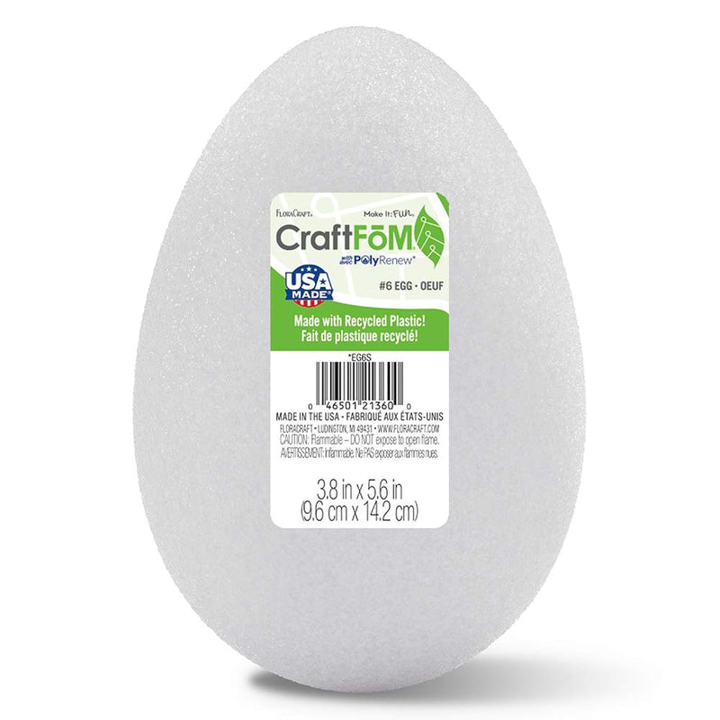 Craftfom Egg 3.8 Inch X 5.6 Inch White