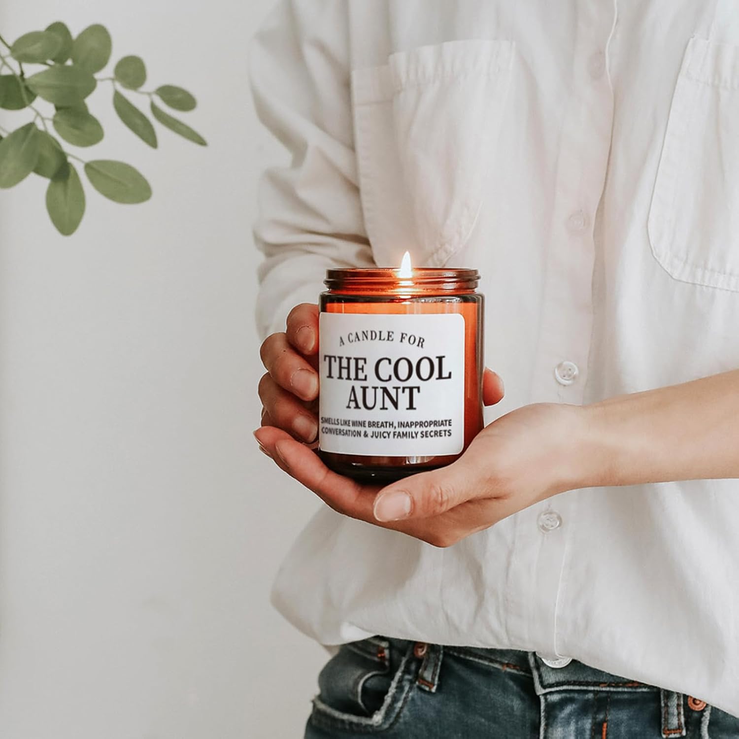 Cool Aunt Candle, Funny Aunt Gifts From Niece, Thanksgiving Aunt Gifts For Birthday Christamas,Sandalwood & Rose Scented Candle,7Oz