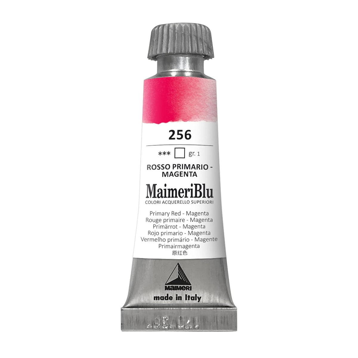 MaimeriBlu 12ml Single-Pigment Watercolor Paint - Primary Red - Magenta PV19 Professional Watercolor Paint - Lightfast and Transparent Watercolor Paint Tube for Artists