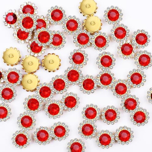 50Pcs Rhinestone Buttons Embellishments Sew On Crystal Rhinestones Fla