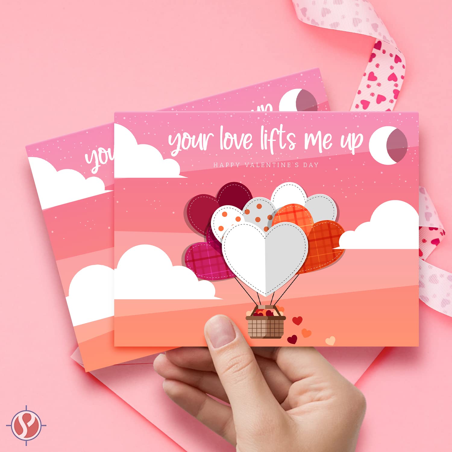 Your Love Lifts Me Up – Happy Valentine'S Day Greeting Cards And Envelopes, Beautiful And Romantic Valentines Love Hearts Greetings For Wife, Husband, Boyfriend, Girlfriend | 4.25 X 5.5 | 10 Per Pack