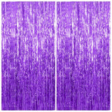 2 Pack Foil Curtain Backdrop Purple Metallic Tinsel Foil Fringe Curtains Photo Booth Props For Birthday Wedding Engagement Baby Shower Bachelorette Christmas Holiday Celebration Party Decorations
