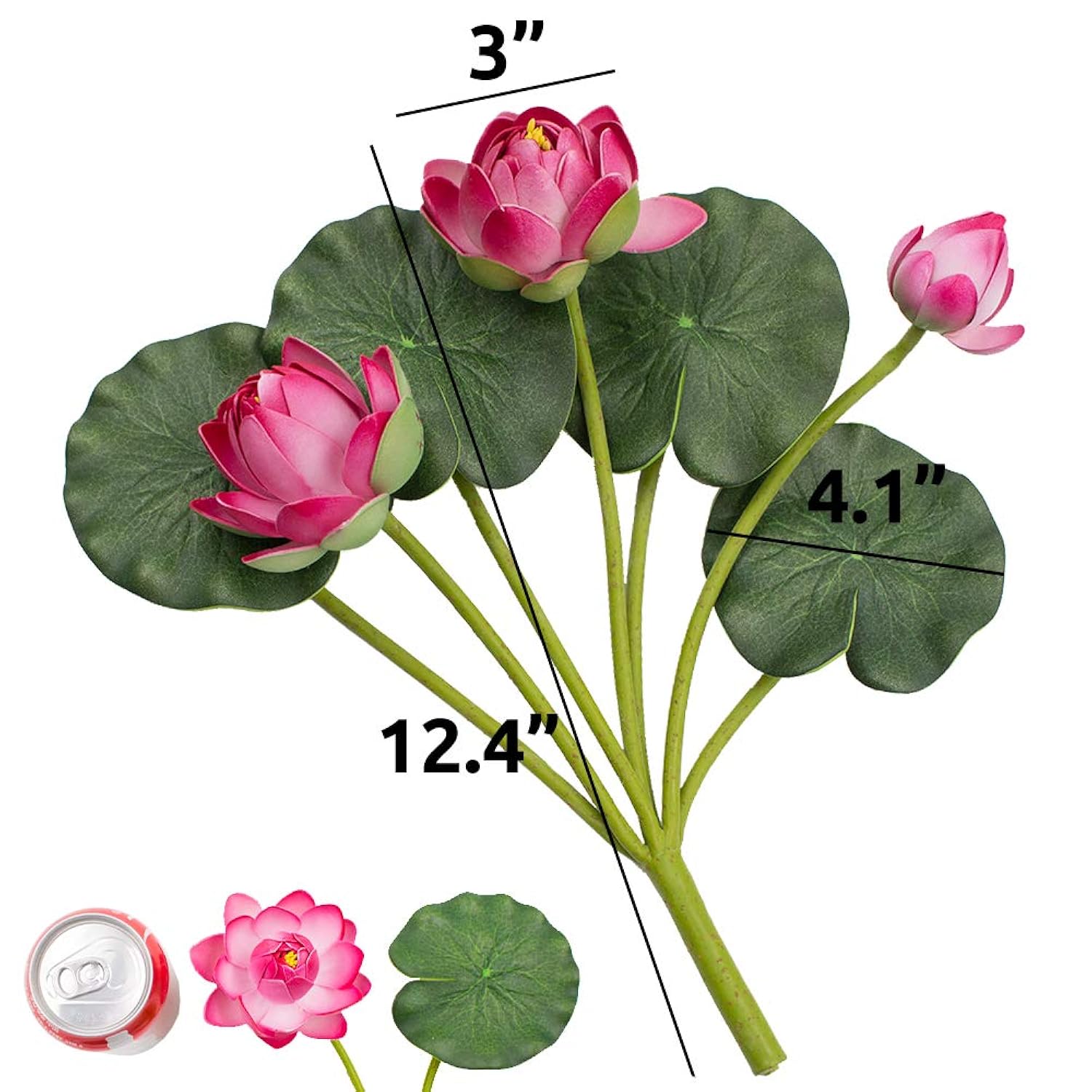 2 Bouquets Artificial Lotus Flowers, Real-Touch Water Lily Simulation Tabletop Flower For Party, Home Office Arrangements Indoor Outdoor Decoration