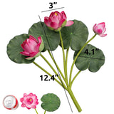 2 Bouquets Artificial Lotus Flowers, Real-Touch Water Lily Simulation Tabletop Flower For Party, Home Office Arrangements Indoor Outdoor Decoration