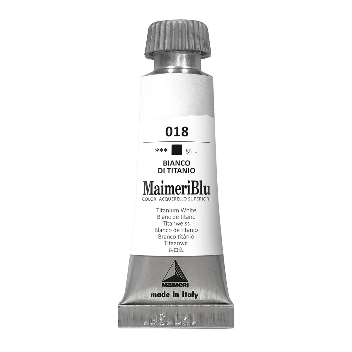 MaimeriBlu 12ml Single-Pigment Watercolor Paint - Titanium White PW5 Professional Watercolor Paint - Lightfast and Transparent Watercolor Paint Tube for Artists