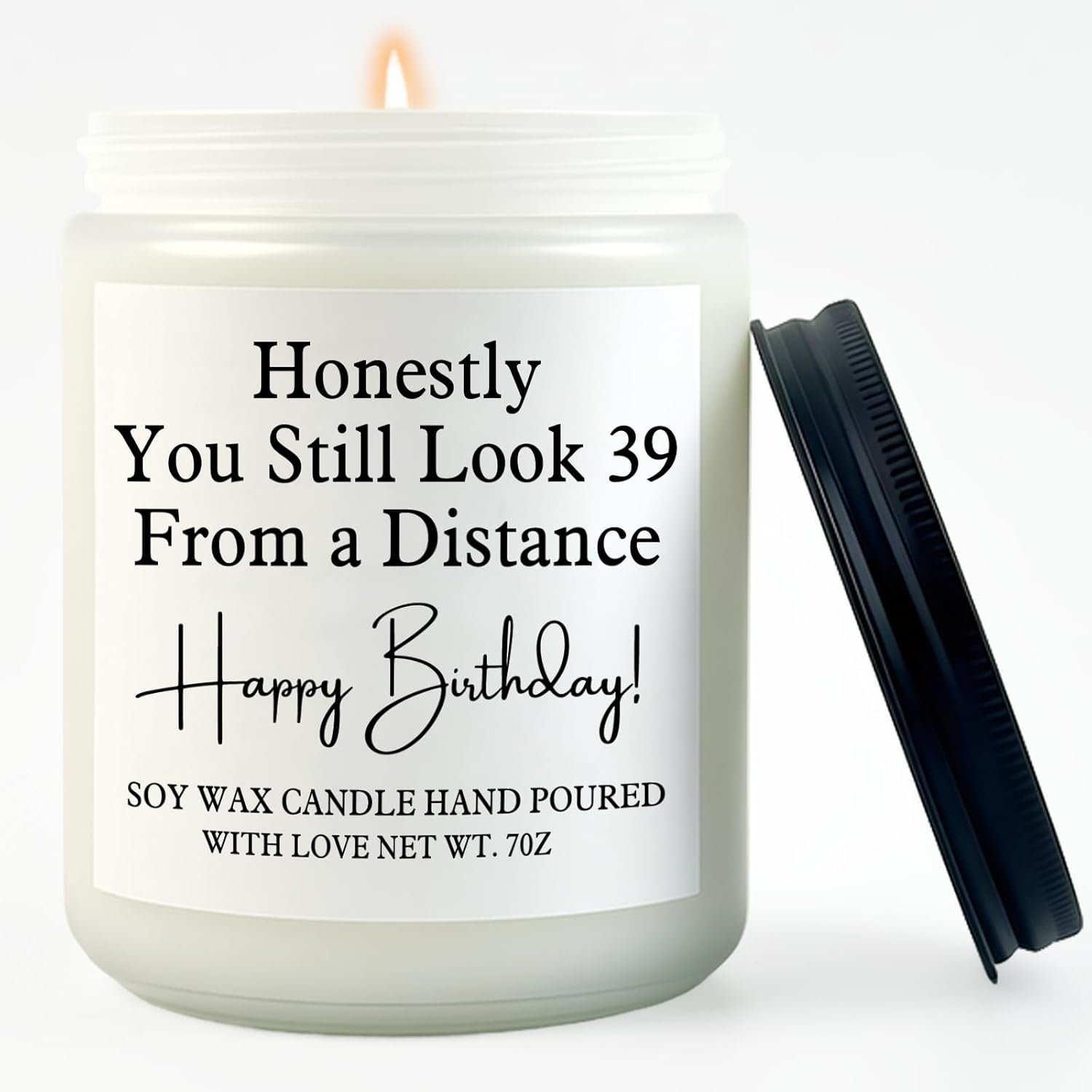 40Th Birthday Gifts For Women Men- 7Oz Lavender Scented Soy Wax Candle - 40Th Birthdays Decorations For Her, Him, Friend, Sister, Wife, Husband, Brother
