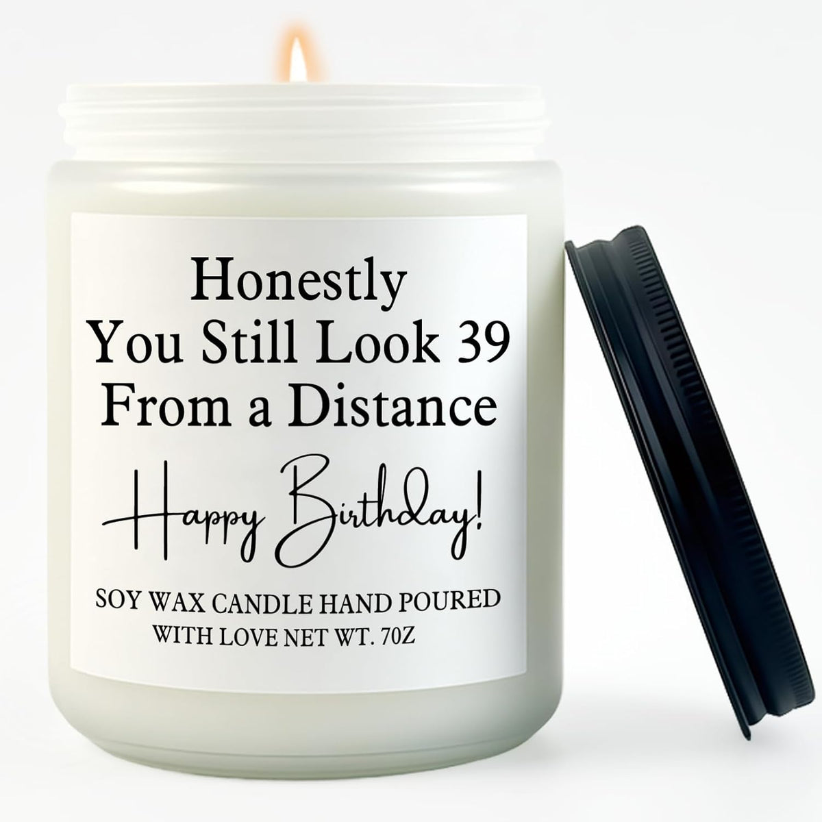 40Th Birthday Gifts For Women Men- 7Oz Lavender Scented Soy Wax Candle - 40Th Birthdays Decorations For Her, Him, Friend, Sister, Wife, Husband, Brother