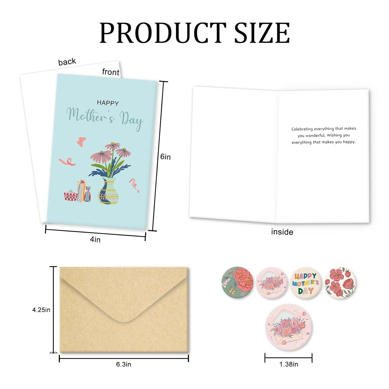 Funny 24 Mother'S Day Cards Set With Heartfelt Wishes, 8 Assorted Designs Of Floral Mothers Day Cards, Boxed Mother'S Day Wishes Cards For Friends Family, 4 * 6In