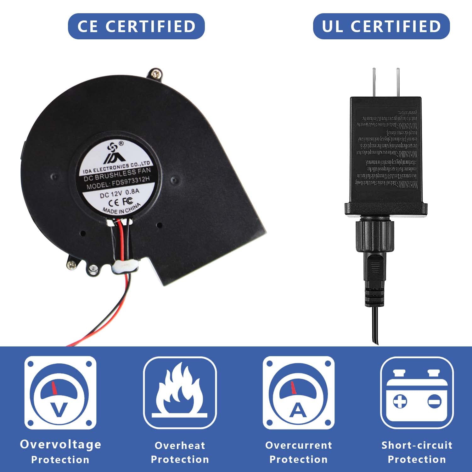 Air Blower For Inflatables 12V 0.8A Fan Blower Replacement With 3 Led Lights For Garden Yard Inflatable Decor Halloween