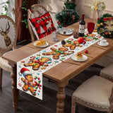 Gingerbread Man Merry Christmas Table Runner, Winter Xmas Holiday Kitchen Dining Table Decoration For Home Party Decor 13X72 Inch