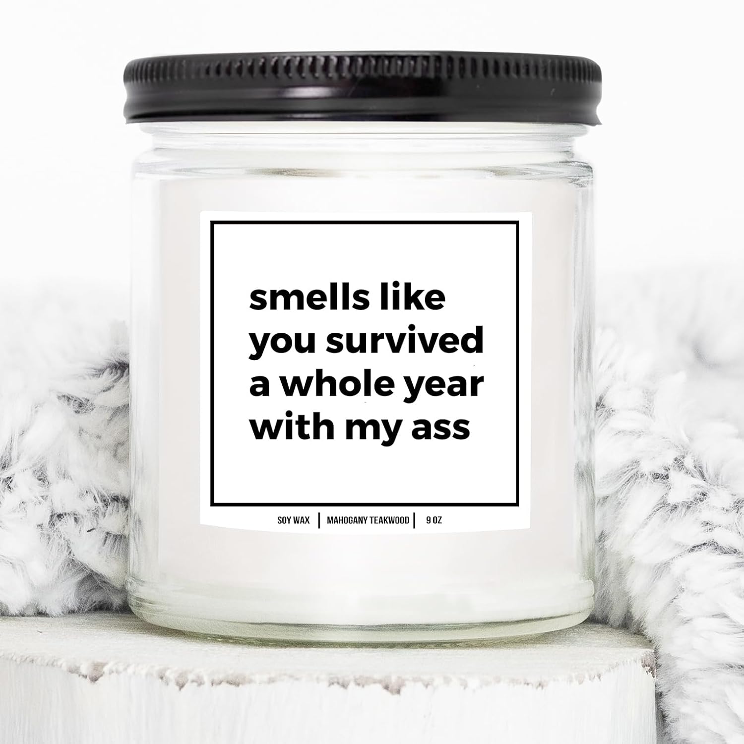 You Nique Designs 1St Anniversary Candle - 1 Year Dating Anniversary For Boyfriend, Girlfriend - 1 Year Wedding Present For Wife, Husband - 1St Anniv Candle Ideas (Mahogany Teakwood)