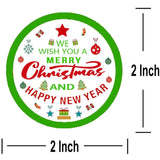 Merry Christmas Stickers Label, 2 Inch Happy New Year Sticker Red Green Holiday Cards Gift Envelopes Boxes Labels, Decorative Stickers For Decoration And Sealing (504Pcs)