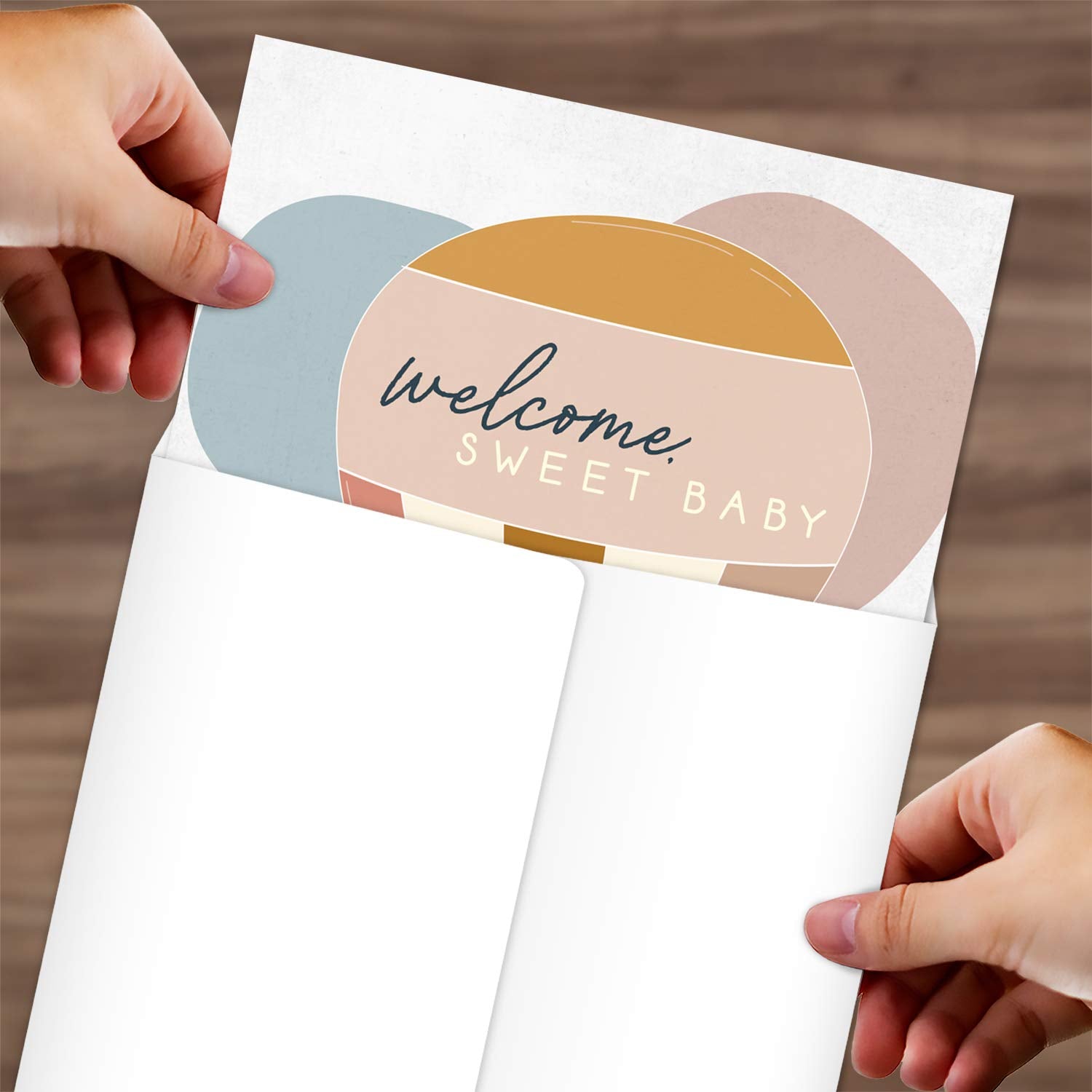 Huge Illustrated Welcome Baby Card / 8.5" X 11" Large Newborn Greeting Card/Adorable Extra Large Congratulations New Parents Card