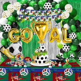 206Pcs 2026 World Soccer Cup soccer party Merchandise, Party Supplies Soccor party decorations - Banner, Hanging Swirl, Table cloth, Paper streamer, Cake topper, Balloon, Tableware
