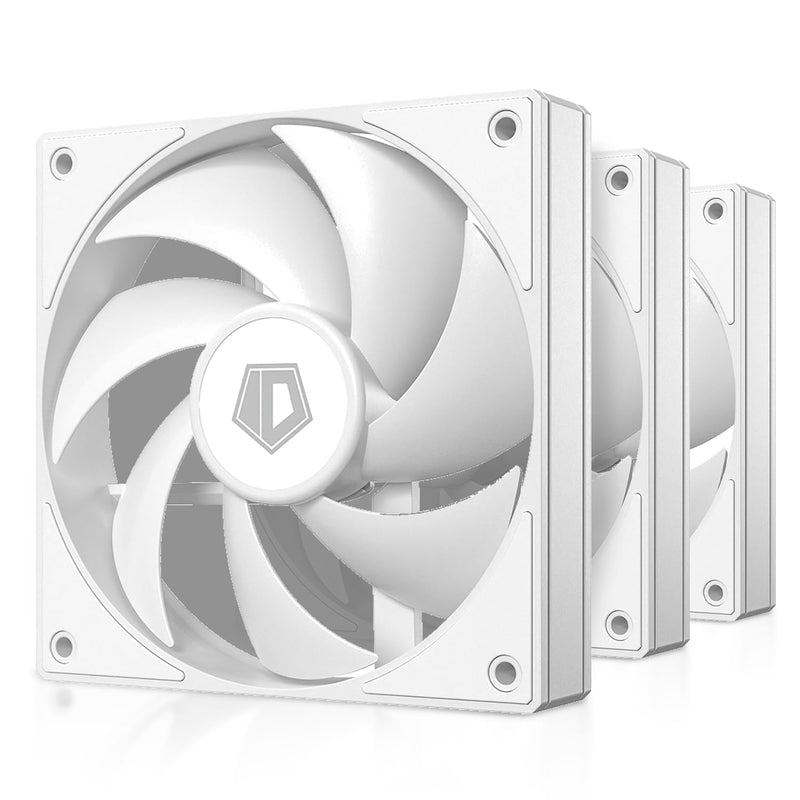 ID-COOLING AF-125-W Trio 120mm Case Fans 3 Pack FDB PC Fans Daisy Chain Connec