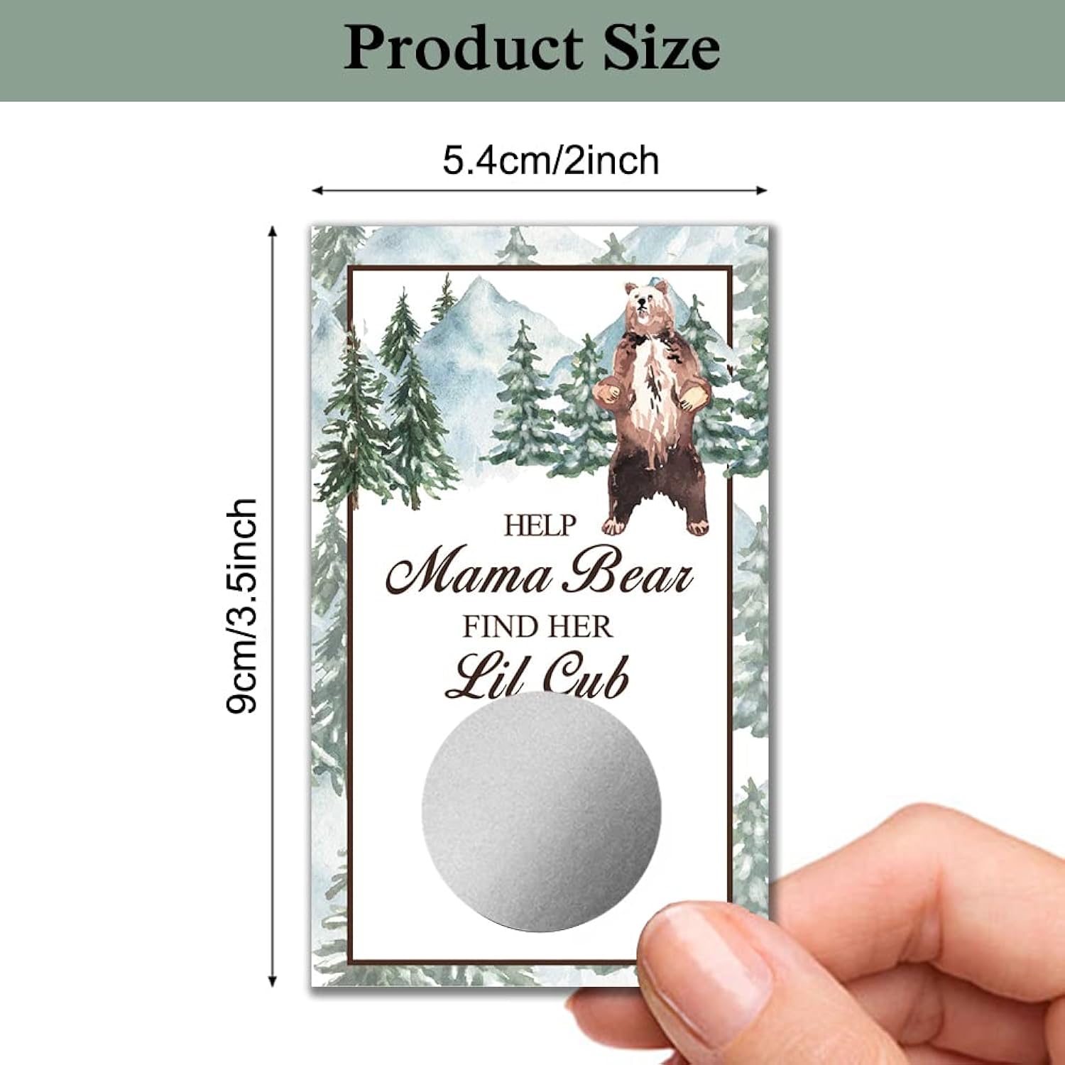 50 Pack Forest Animal Theme Baby Shower Game Scratch Off Cards For Baby Shower, Baby Shower Activity And Ideahelp Mama Bear Find Her Lil Cub
