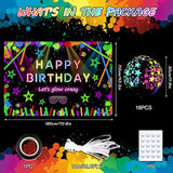 Glow Neon Party Decorations Supplies Backdrop 5.9 X 3.6Ft Glow In The Dark Let'S Glow Crazy Banner Glow Theme Birthday Background With 18 Balloons Sleppover Party Supplies Photography Photoshoot Props