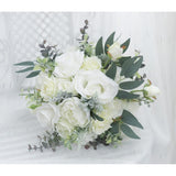 Wedding Bouquets For Bride, White Rose Artificial Flowers Bridal Bridesmaid Bouquets Wedding Romantic Bridal Bouquet For Wedding Ceremony Anniversary Bridal Shower Home Decor
