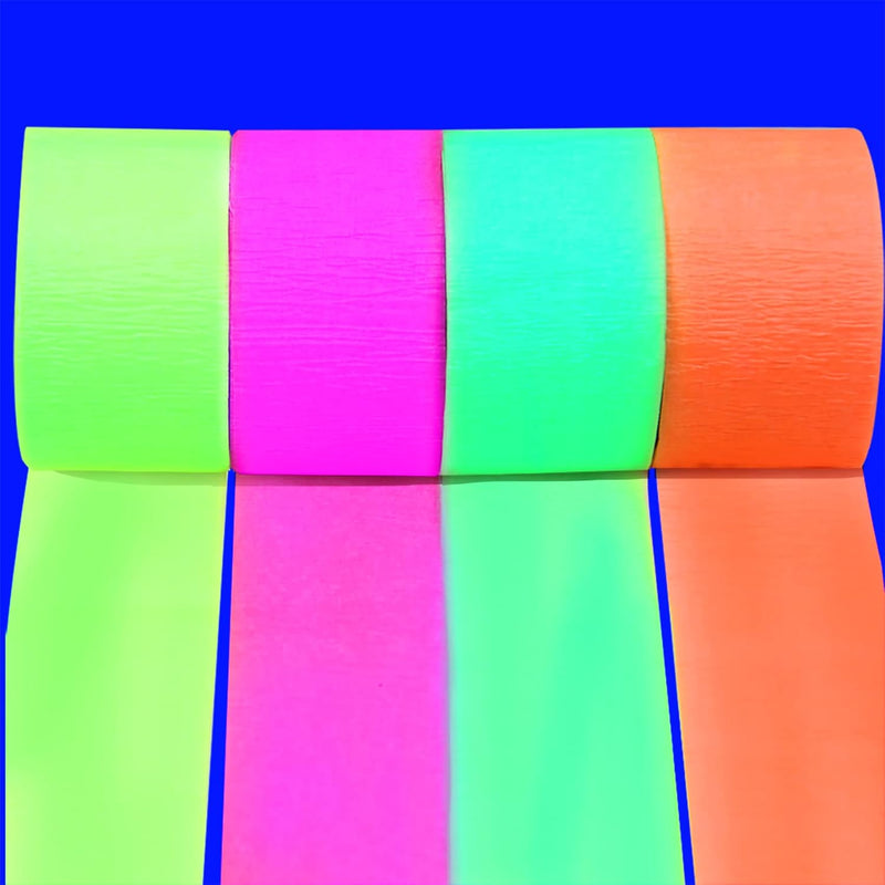 400Feet Glow In The Dark Crepe Paper Streamers Party Supplies And Deco