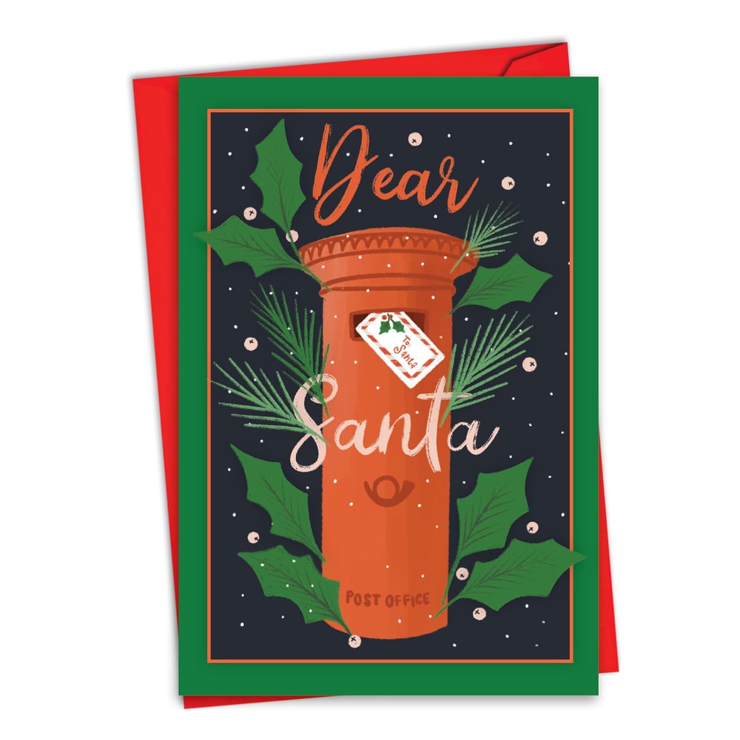 -1 Christmas Greeting Card W/ 5X7 Envelope For Men, Women - Merry Christmas Holiday Holiday Mail - Post C10197Ixsg