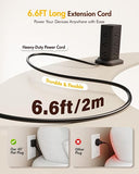 2 Pack Power Strip Tower 12 Outlets 1800J Surge Protector 20W USB C 6 Ft Cord