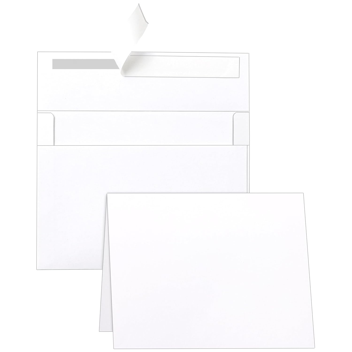 White Blank Greeting Cards With Envelopes 5 X 7 Heavyweight Folded White Cardstock And A7 Envelopes Printable Self Seal 20 Packs For Wedding Invitations, Birthday, Thank You Cards, Mailing