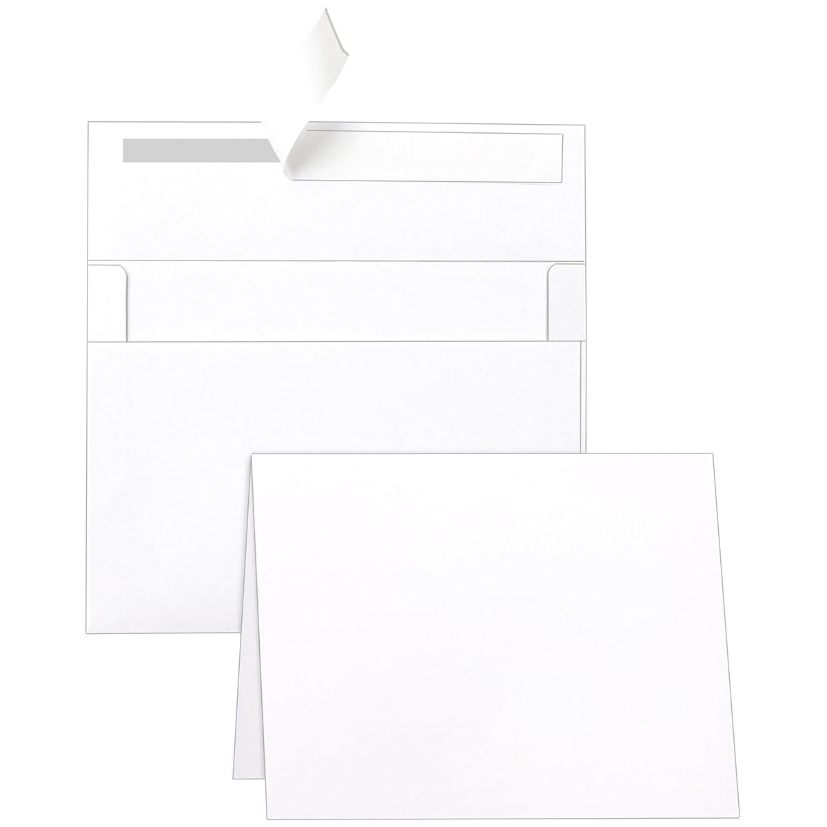 White Blank Greeting Cards With Envelopes 5 X 7 Heavyweight Folded White Cardstock And A7 Envelopes Printable Self Seal 20 Packs For Wedding Invitations, Birthday, Thank You Cards, Mailing