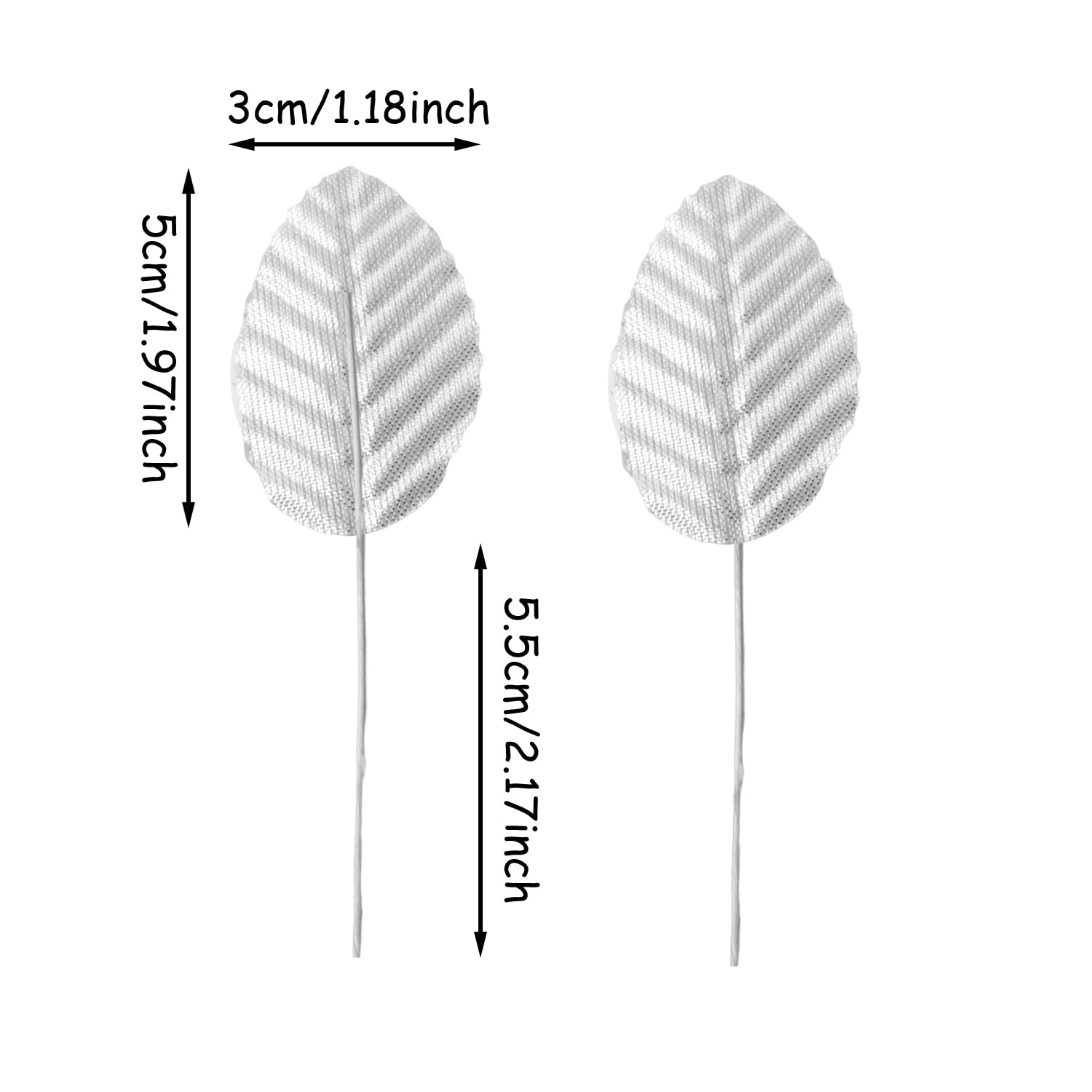 200Pcs Artificial Silk Leaf Fake Faux Wired Single Leaf For Diy Crafts, Cake, Bouquet, Wreath, Home, Wedding, Birthday, Party, Christmas Decoration