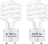 GU24 23W CFL Light Bulbs T3 Spiral 2700K Soft White 1600 Lumens 100W Equivalent 2 Pack