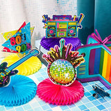 80s 90s Party Honeycomb Centerpieces: Retro Hip Hop Decorations - 12 Piece Set