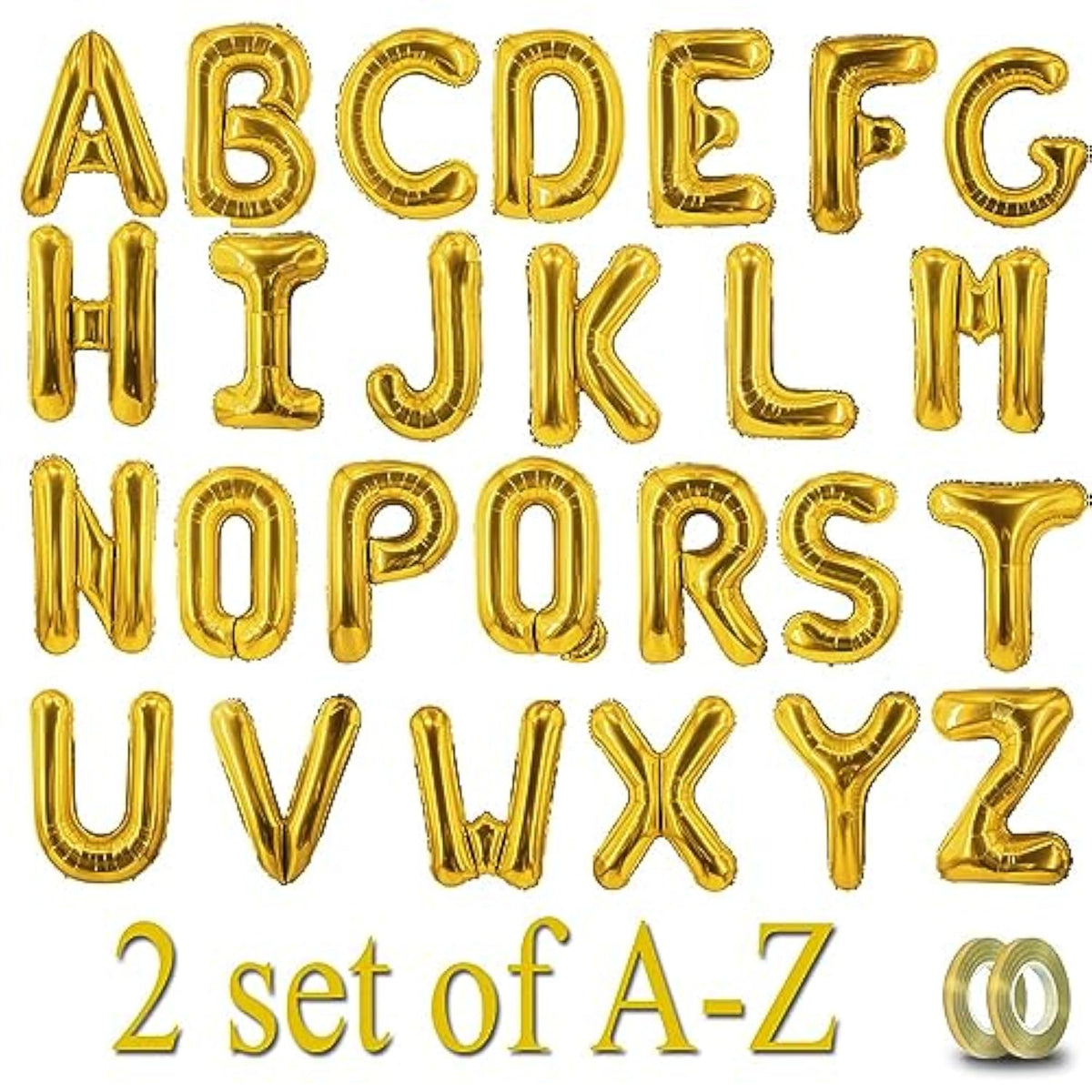 52 Pcs Gold Letter Balloons Foil Alphabet A To Z Balloons Diy Personalized Phrase Banner For Baby Shower Wedding Party Supplies Custom Decor 16 Inch