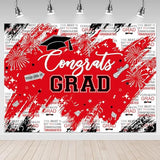 Graduate Backdrop 7x5ft Congrats Grad Red 2026 Graduation Party Decorations Background Class of 2026 Photography Backdrops