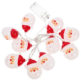 Santa Head Lights Christmas String Lights 2.6Inch Battery Operated Christmas Lights For Xmas Tree Indoor Outdoor Decor