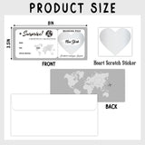 Surprise Trip Reveal Ideas Boarding Pass Ticket With Envelopes, 5 Set 3.5"X8"Gray Travel Ticket Gift, Special For Holiday Birthday Valentine'S Day Christmas Wedding Gift Card-005/5