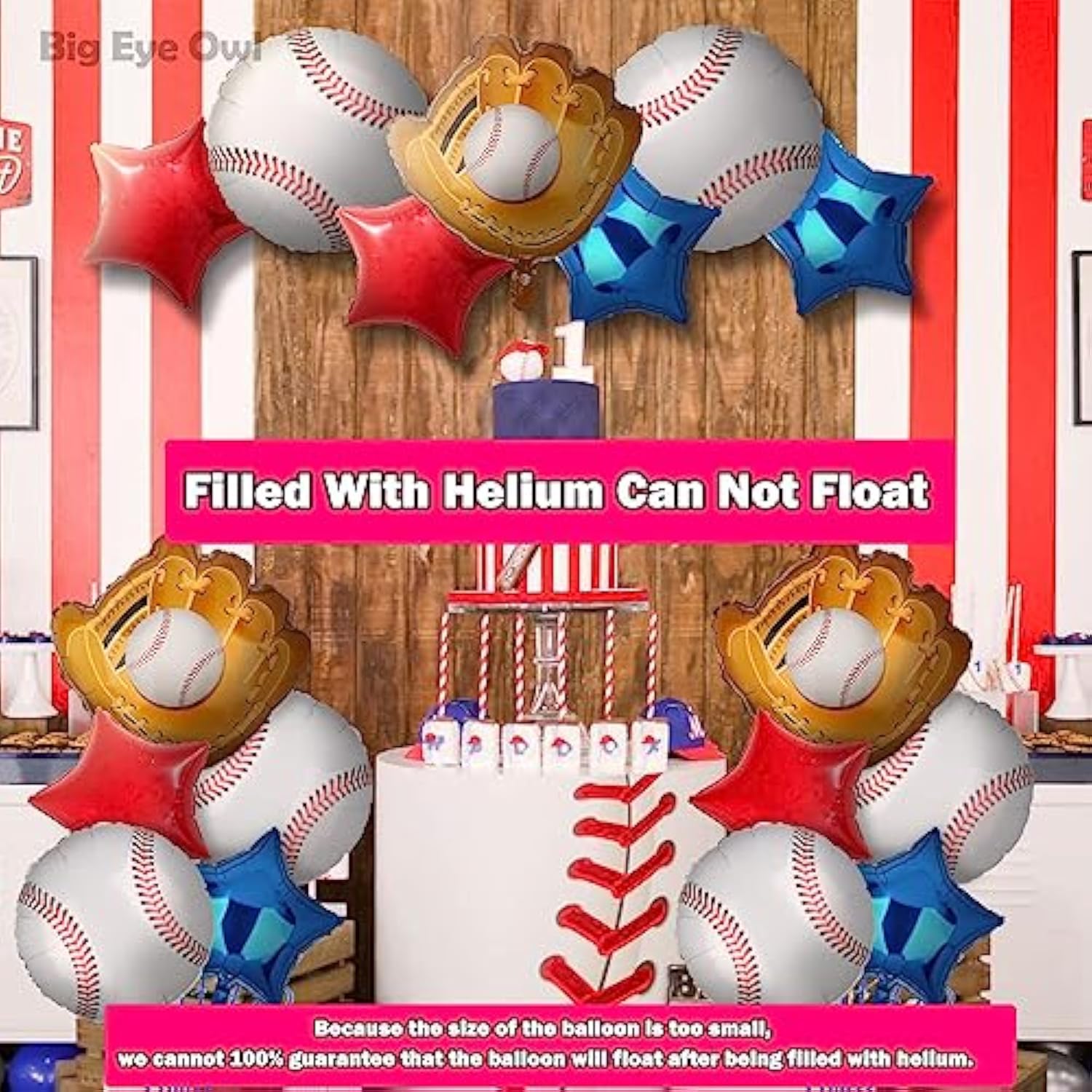 Baseball Birthday Party Foil Balloons Set Decorations Glove Round Baseball Theme Mylar Confetti Balloon Supplies Baby Shower