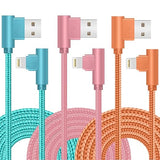 3 Pack Apple MFi Certified iPhone Charger Cable 10FT 90 Degree Lightning Fast Charging Cord for iPhone 14 13 12 11 iPad