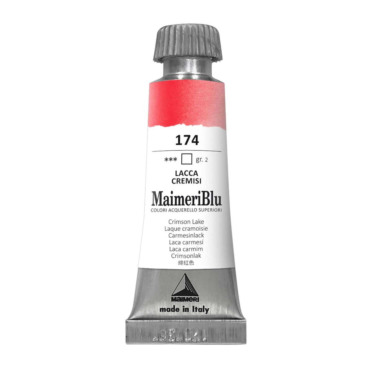 MaimeriBlu 12ml Single-Pigment Watercolor Paint - Crimson Lake PR149 Professional Watercolor Paint - Lightfast and Transparent Watercolor Paint Tube for Artists
