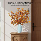 3 Pcs 39 Inch Fall Eucalyptus Stems Fake Fall Leaves Floral Stems Tall Artificial Plants Indoor Fall Decor For Living Room Home Decoration Halloween Flowers Artificial(Yellow)