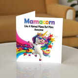 Mama Birthday Card - Awesome Mamacorn - Happy Birthday Card For Mama Mom From Son Daughter, 5.7 X 5.7 Inch Unicorn Bday Greeting Cards