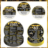 40Th Birthday Decorations For Men Women, 96Pcs Back In 1985 Birthday Party Plates And Napkins Forks Supplies, Black Gold Aged To Perfection Birhday Disposable Party Tableware Decor (24 Guests)
