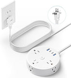 10FT 2 Prong Power Strip 2 Prong to 3 Prong Outlet Adapter