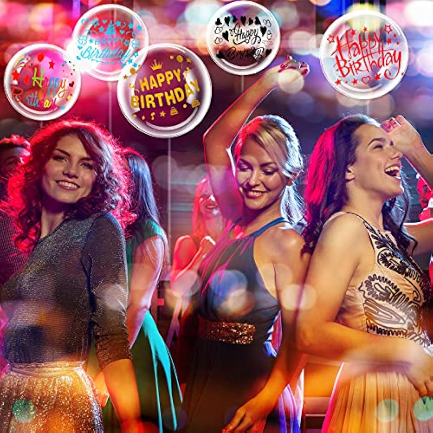 36 Set Birthday Bobo Balloons Decorations Include 12 Pieces Happy Birthday Stickers And 24 Pieces Diy Bubble Transparent Balloons For Wedding Baby Shower Party Outdoor Indoor Supplies Led Light