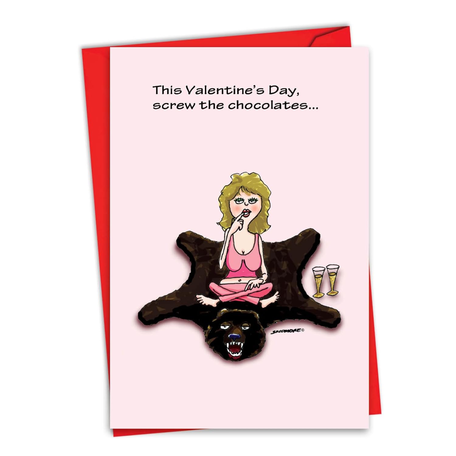 - Funny Valentines Day Card For Adults - Naughty Valentine, Spouse Notecard With Envelope (1 Card) - Screw The Chocolate 2053