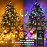 Smart Christmas Tree Lights, 98 Ft 300 Led Color Changing Christmas Lights, Warm White & Multicolor Mini String Light, M