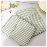 Gingham Puffy Laptop Sleeve 11-13 Inch Y2K Coquette Carrying Laptop Bag Fairycore Cover Pouch Sleeve Computer Liner Bag (11 Inch,Green)