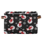 Winter Snowman Snowflake Storage Basket Fabric Laundry Baskets Christmas Holiday Xmas Decorations Storage Boxes Organizer Bag For Baby Cloth Dog Toy Book Storage Cubes Shelf Closet Bins 16×12×8