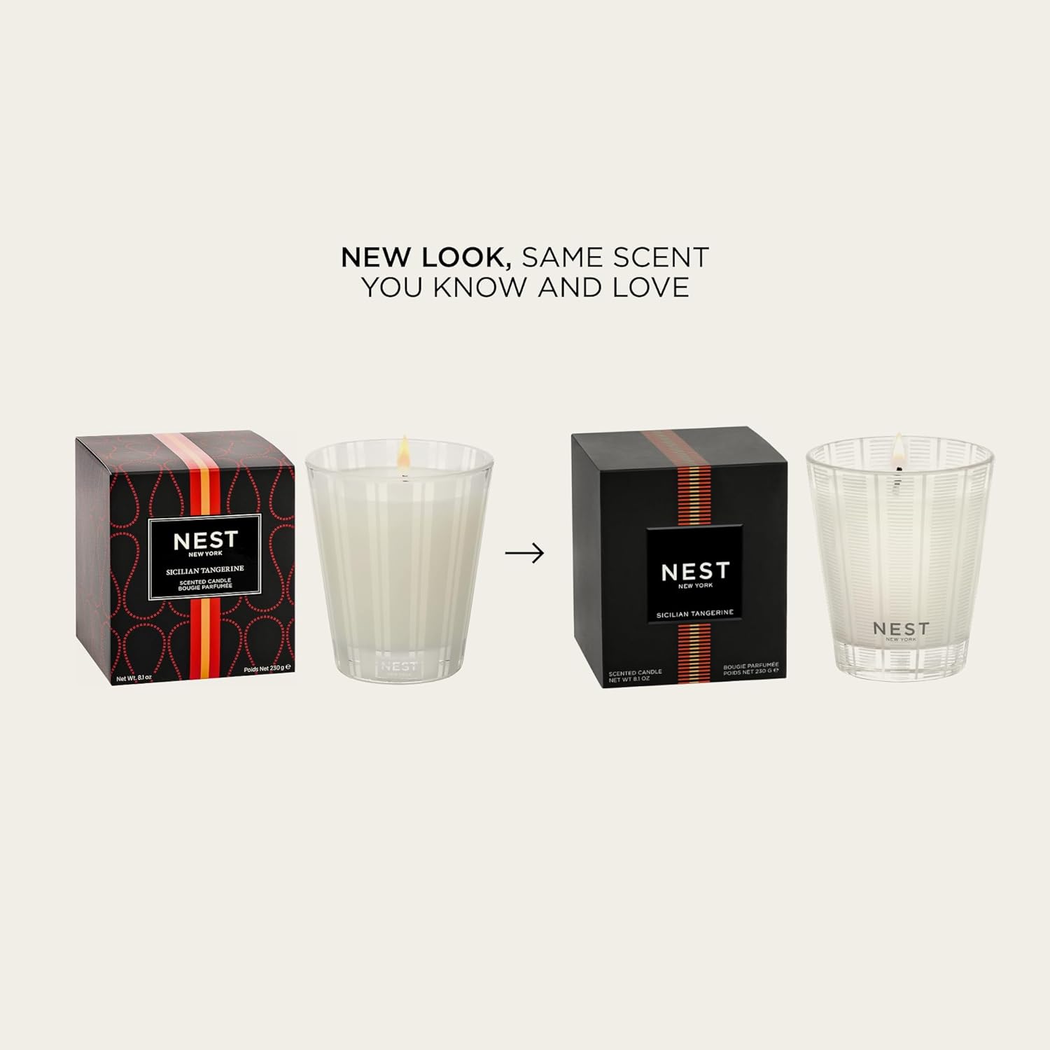 Scented Classic Candle, Sicilian Tangerine - 8.1 Oz - Up To 60-Hour Burn Time - Reusable Glass Vessel