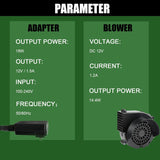12V 1.2A Inflatable Fan Replacement Halloween Inflatable Blower Replacement 1.5A Adapter For Inflatables With 3 Led Ligh