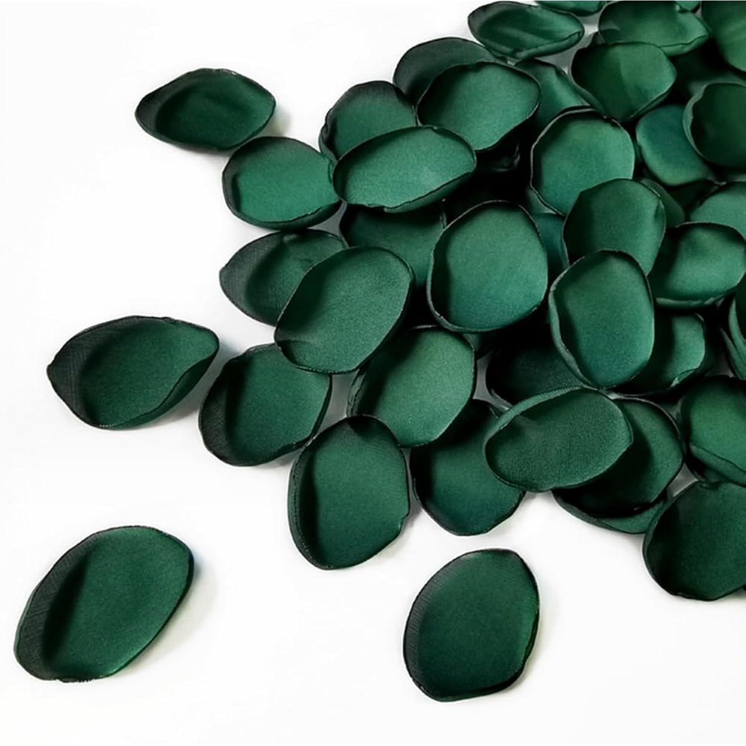 Rose Petals Bulk 200Pcs,Soft Throwing Petal,Vase Filling 45 Mm Silk Flower Girl Scatter Petals For Wedding Aisle Cake Table Buffet Table Aisle Petal- Burned Edge (Blackish Green)