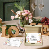 50Pcs Advice And Wish Cards For The Mr And Mrs, Flower Wedding Advice Cards For Bridal Shower Games Bridal Shower Decorations